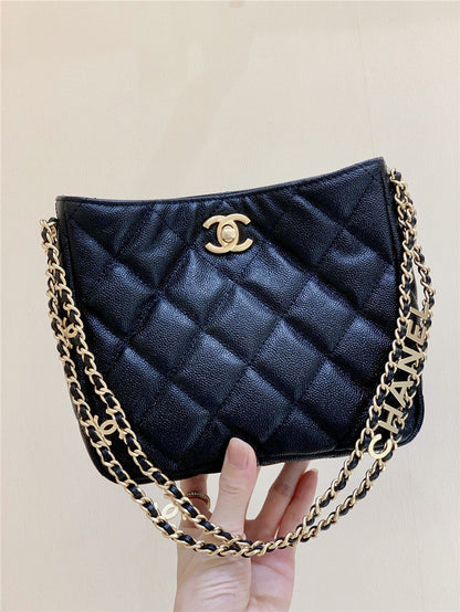 Chanel Inspired 22S Pearl Crush Sling Hobo Bag