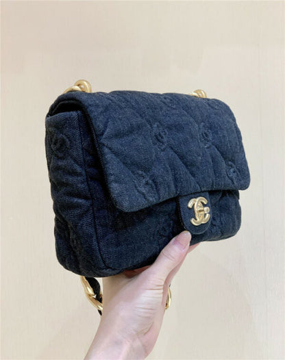 CHANEL Inspired - 22S Denim Quilted CC Flap Bag