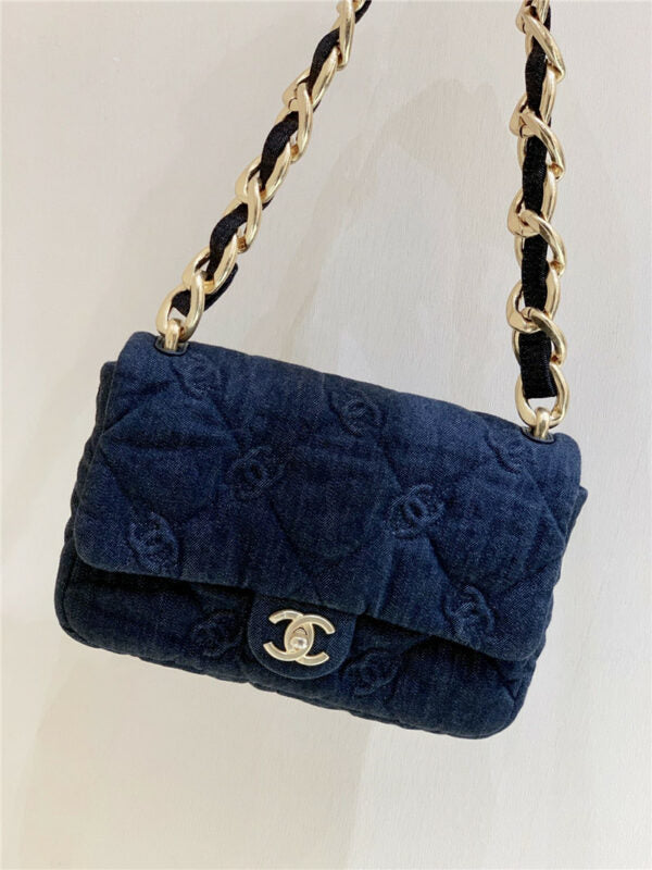 CHANEL Inspired - 22S Denim Quilted CC Flap Bag