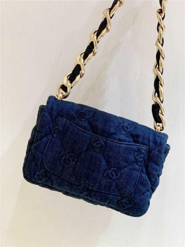 CHANEL Inspired - 22S Denim Quilted CC Flap Bag