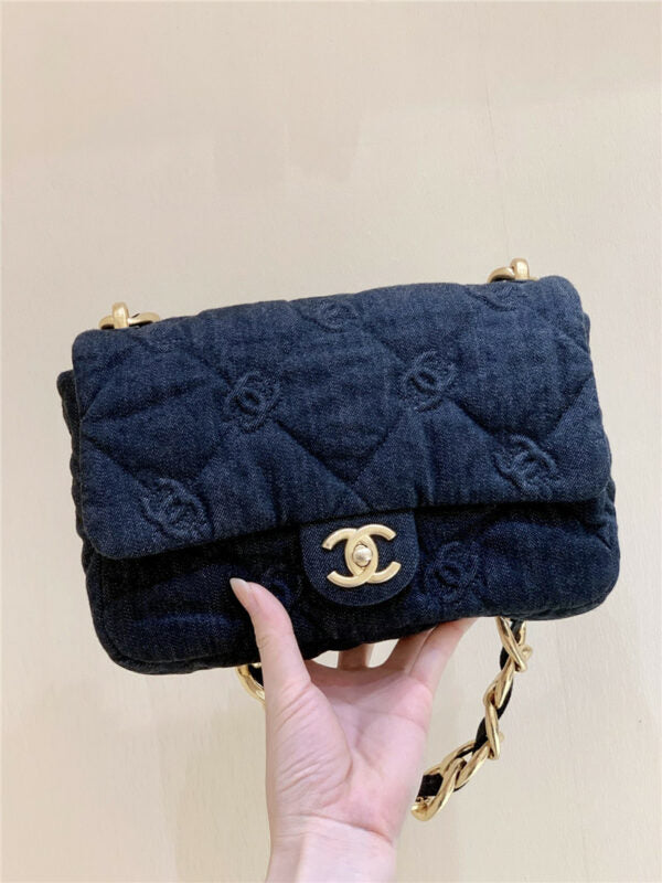 CHANEL Inspired - 22S Denim Quilted CC Flap Bag