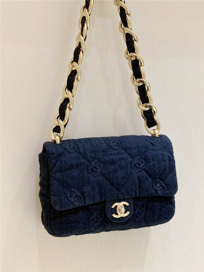 CHANEL Inspired - 22S Denim Quilted CC Flap Bag