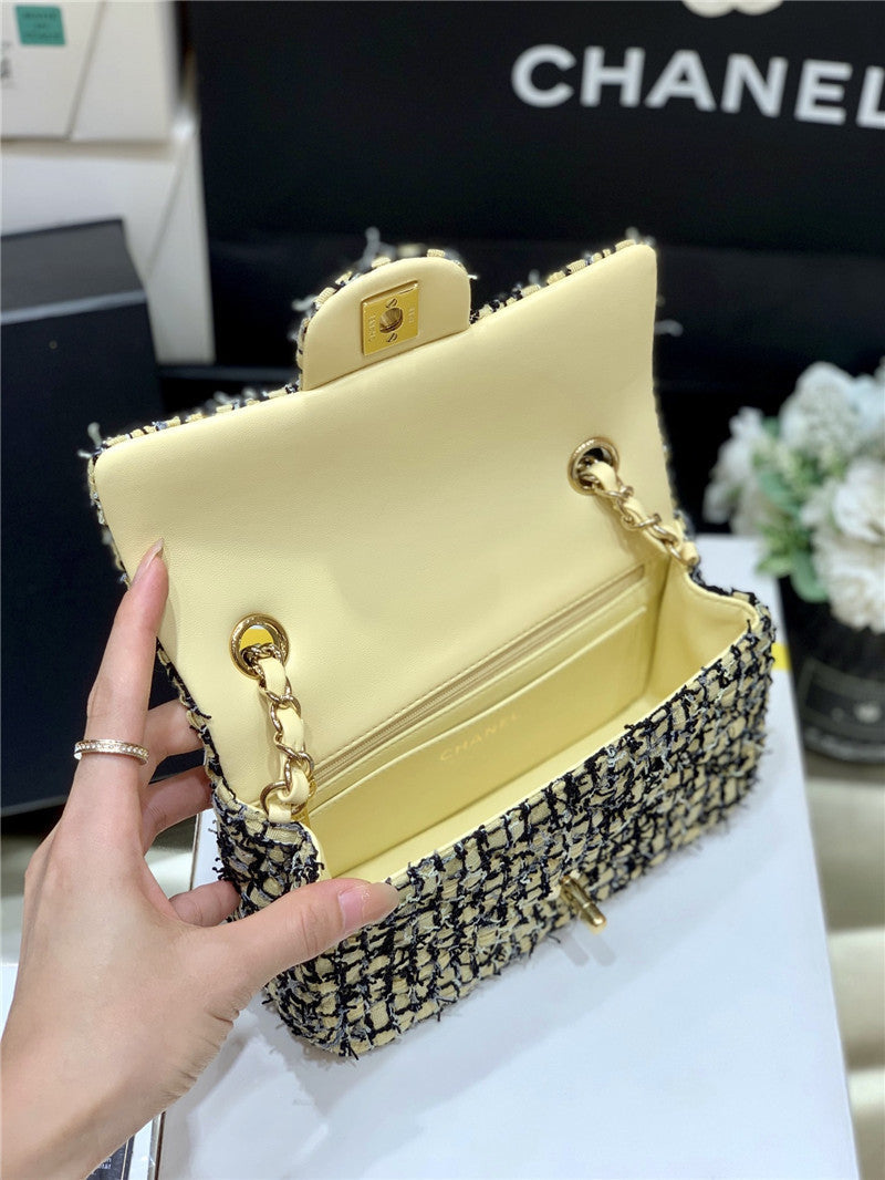 Chanel Inspired Tweed Rectangular Flap Bag