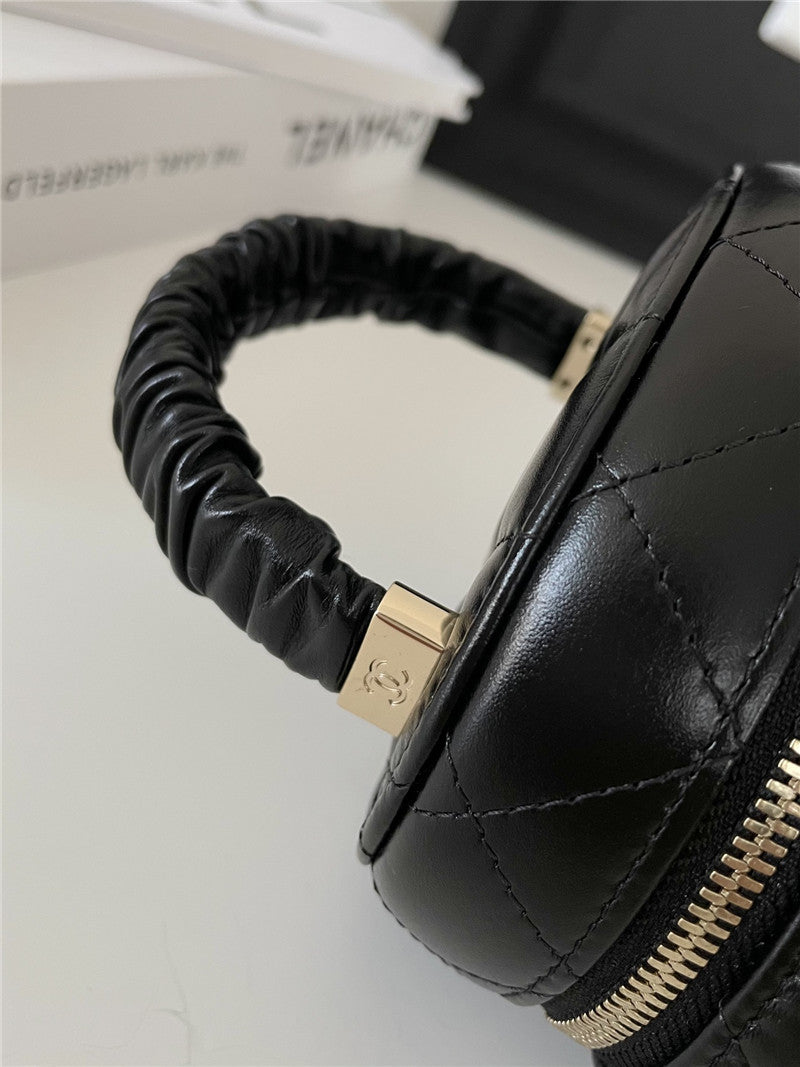 Chanel Inspired CC Ruched Vanity Case Bag