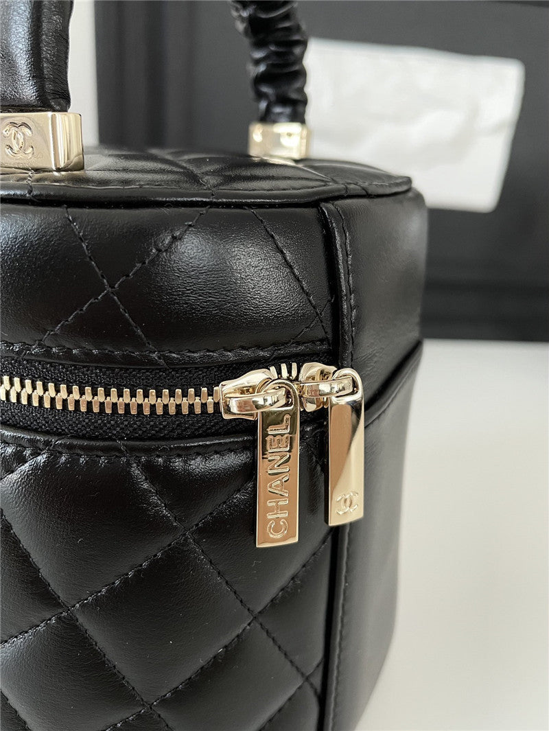 Chanel Inspired CC Ruched Vanity Case Bag