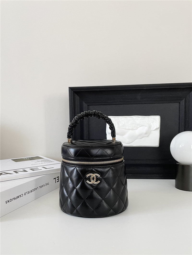 Chanel Inspired CC Ruched Vanity Case Bag
