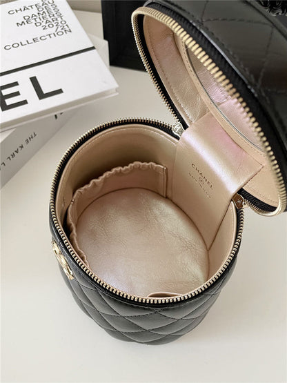 Chanel Inspired CC Ruched Vanity Case Bag