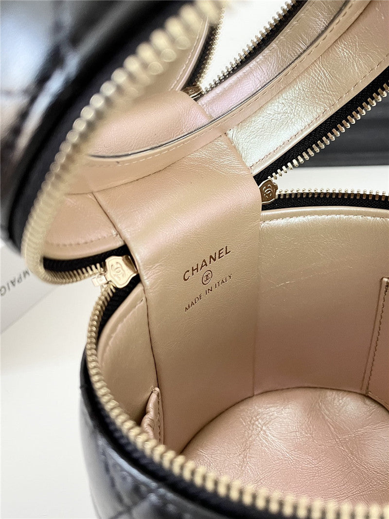 Chanel Inspired CC Ruched Vanity Case Bag