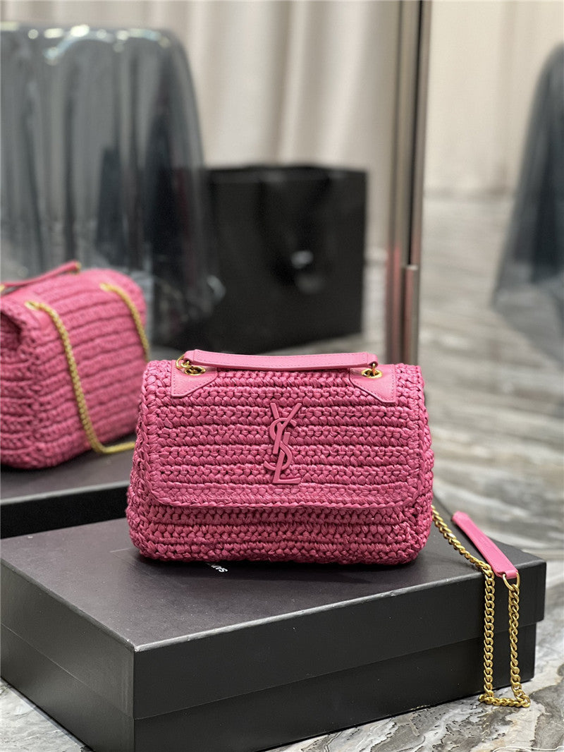 YSL Inspired Medium Niki Raffia Small Bag