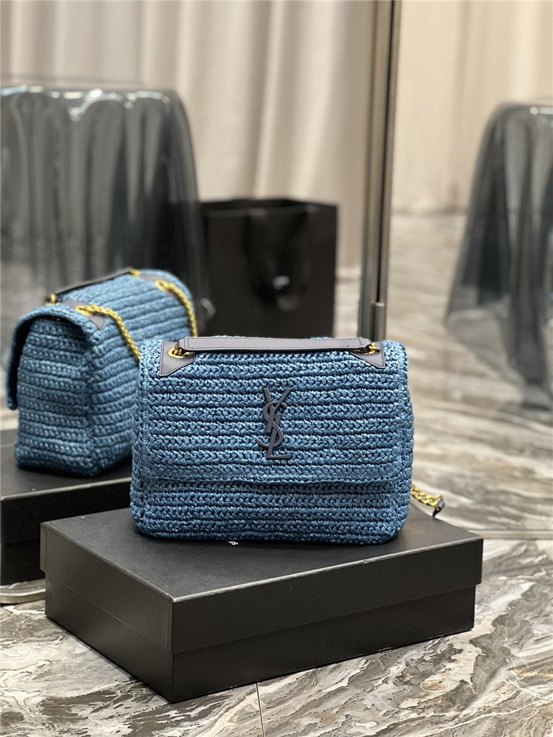 YSL Inspired Medium Niki Raffia Small Bag