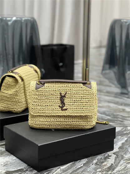 YSL Inspired Medium Niki Raffia Small Bag