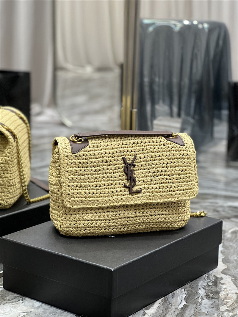 YSL Inspired Medium Niki Raffia Small Bag