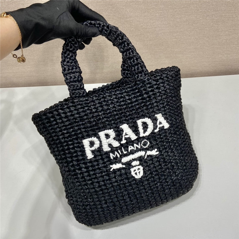 Prada Inspired Small Crochet Tote Bag