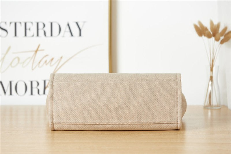 CHANEL Inspired Mixed Fibers Deauville Tote Beige