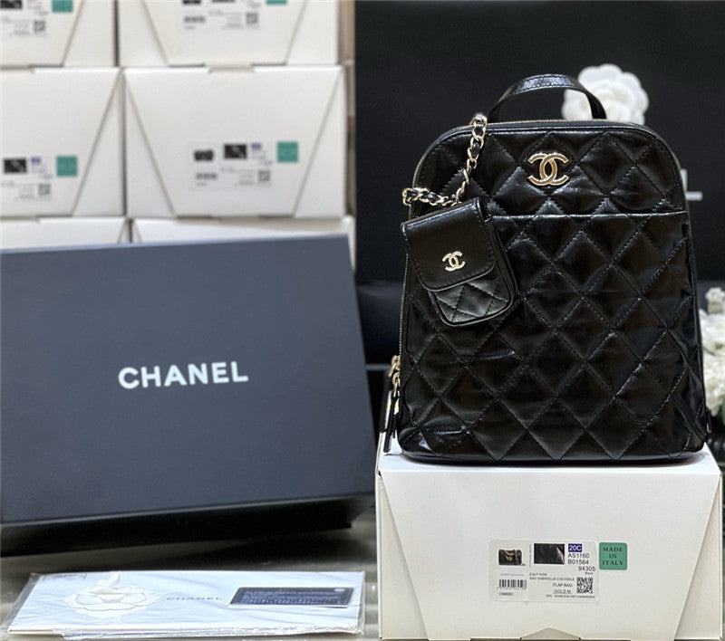 Chanel Inspired Chain Leather Backpack