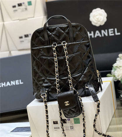 Chanel Inspired Chain Leather Backpack
