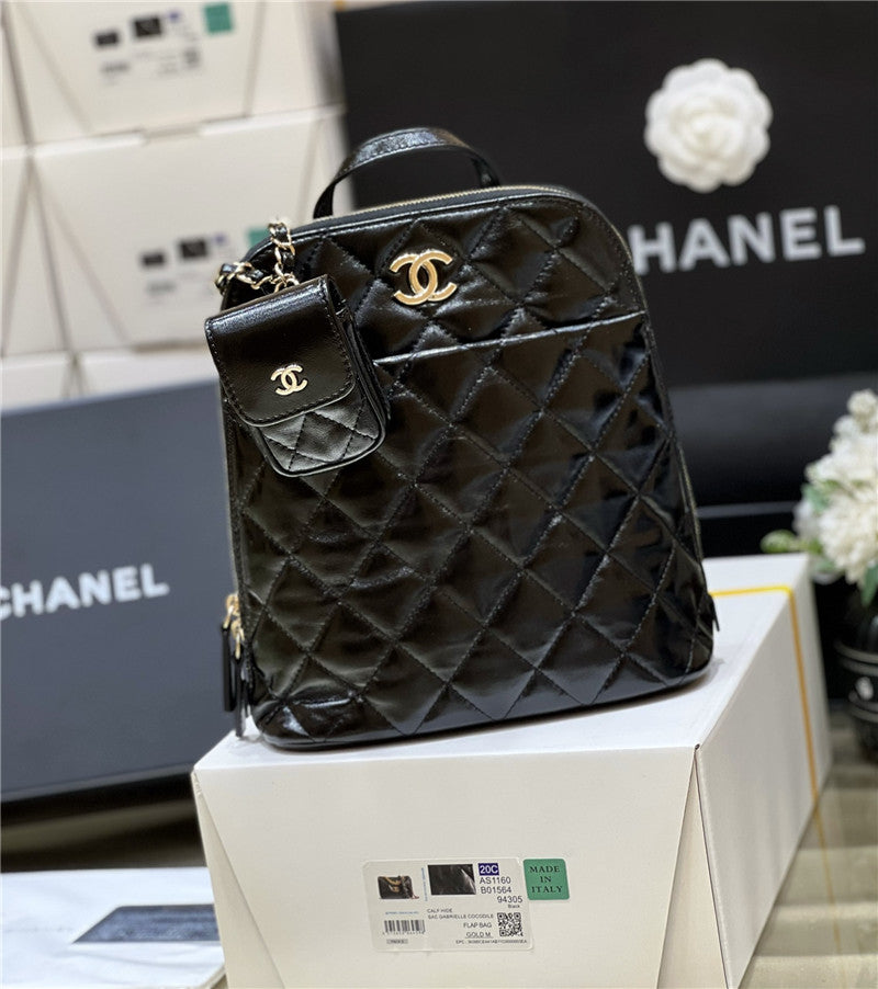 Chanel Inspired Chain Leather Backpack