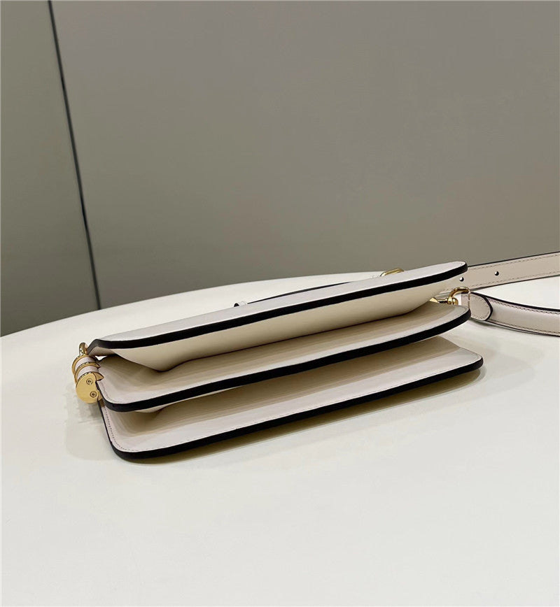 Fendi Inspired Touch Ivory and Python Print Leather Bag