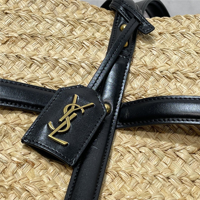 YSL Inspired Caged Raffia Tote Bag