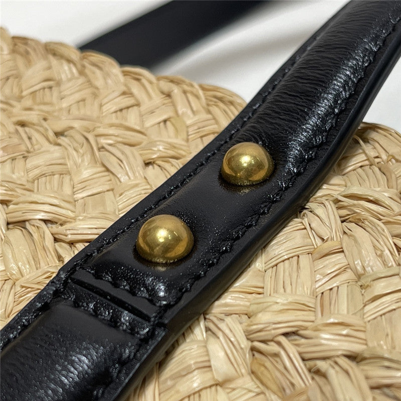 YSL Inspired Caged Raffia Tote Bag