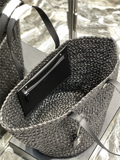 YSL Inspired Panier Raffia Tote Bag
