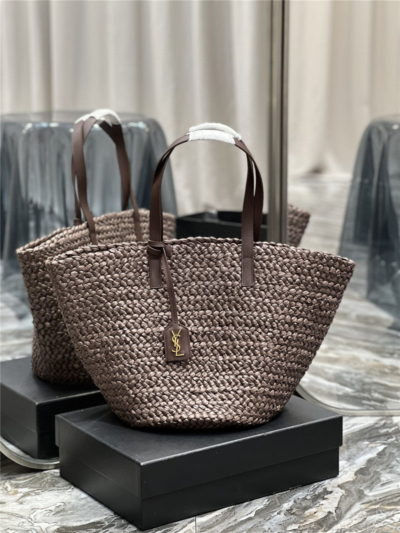 YSL Inspired Panier Raffia Tote Bag