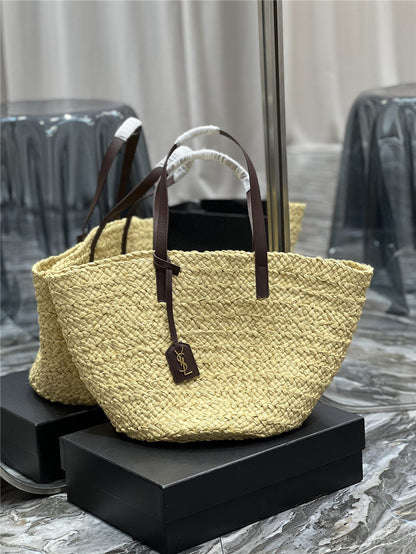 YSL Inspired Panier Raffia Tote Bag