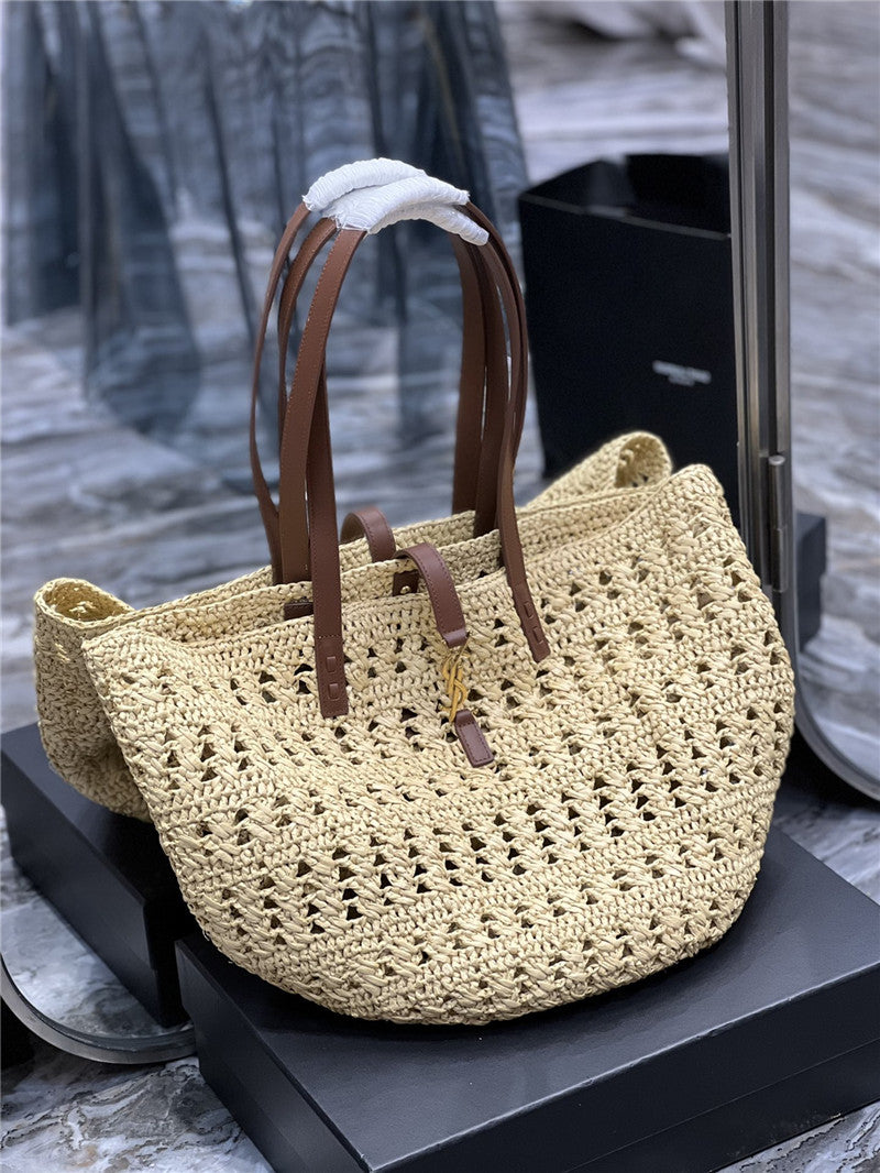 YSL Inspired Panier Raffia Tote Bag