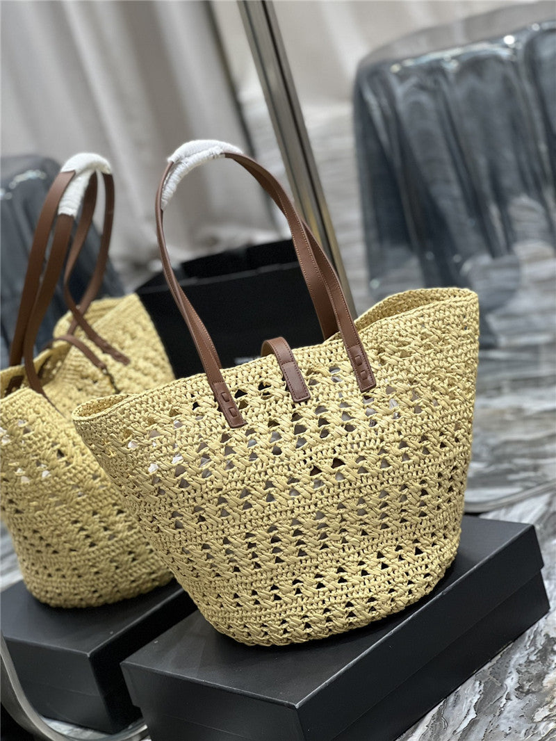 YSL Inspired Panier Raffia Tote Bag