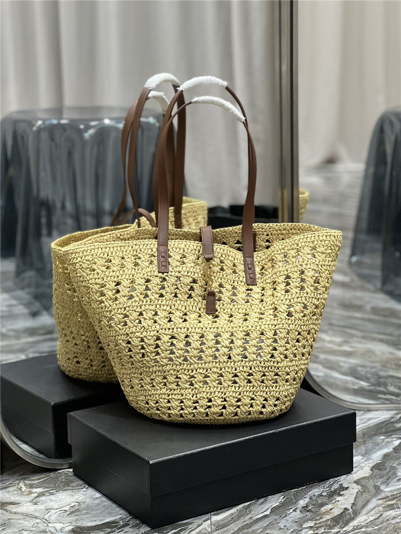 YSL Inspired Panier Raffia Tote Bag