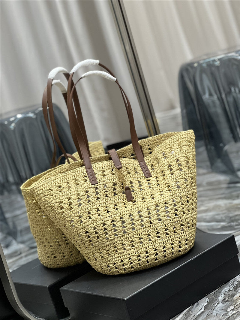 YSL Inspired Panier Raffia Tote Bag