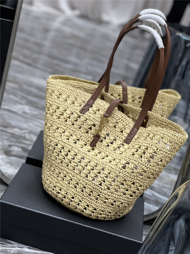 YSL Inspired Panier Raffia Tote Bag