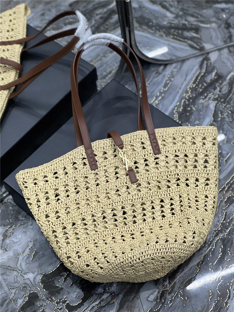 YSL Inspired Panier Raffia Tote Bag
