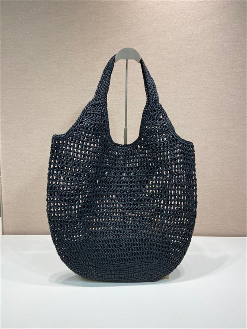Prada Inspired Crochet Raffia Hobo Bag