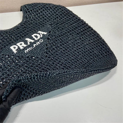 Prada Inspired Crochet Raffia Hobo Bag