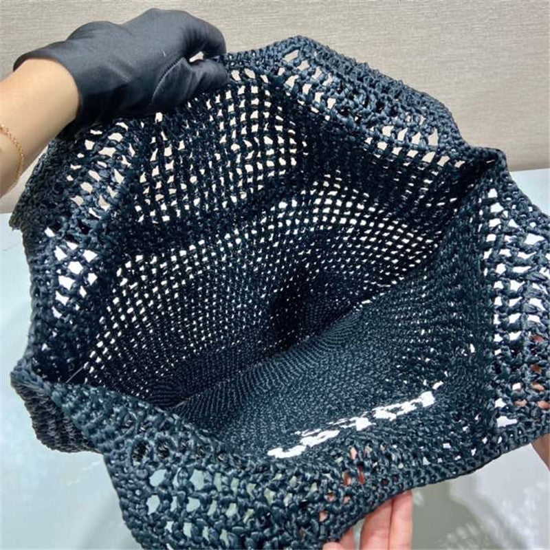 Prada Inspired Crochet Raffia Hobo Bag