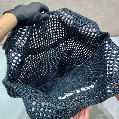 Prada Inspired Crochet Raffia Hobo Bag