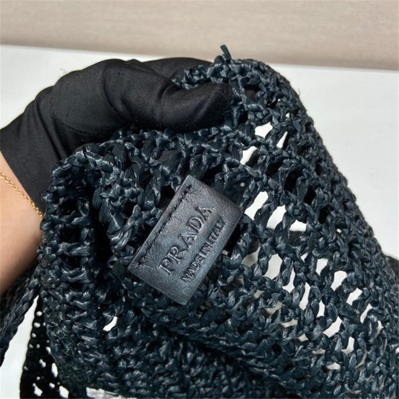 Prada Inspired Crochet Raffia Hobo Bag