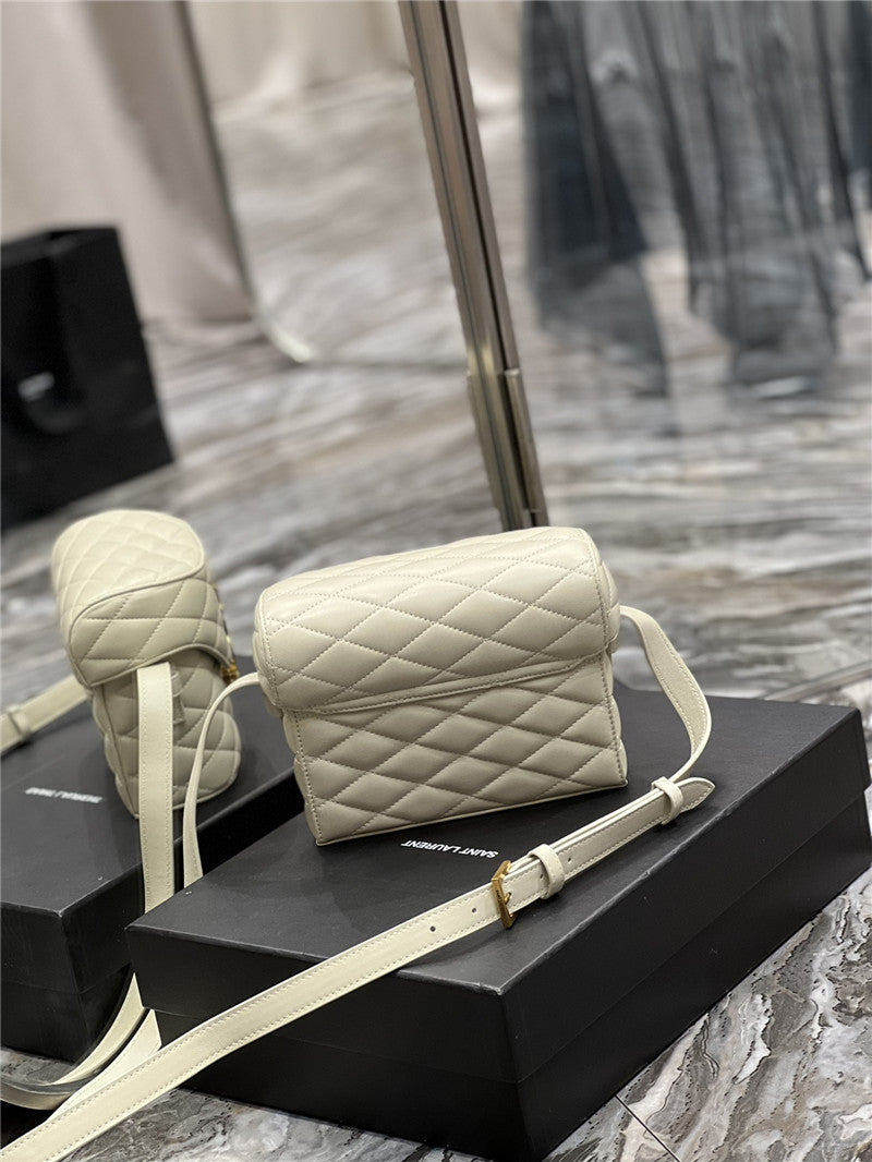 YSL Inspired June Box Leather Shoulder Bag