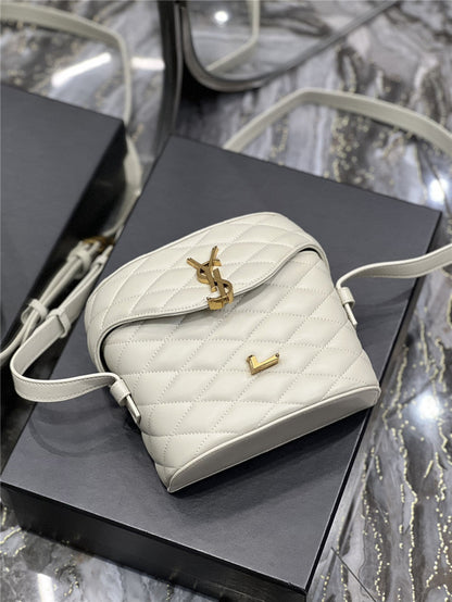 YSL Inspired June Box Leather Shoulder Bag