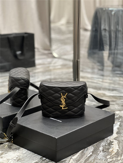 YSL Inspired June Box Leather Shoulder Bag