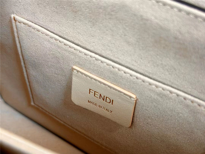 Fendi Inspired FF Logo Leather Kan U Chain Bag