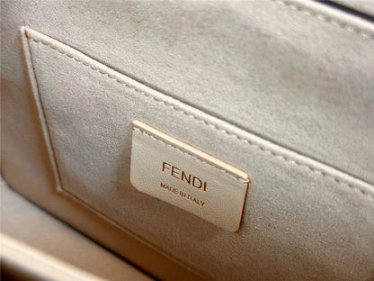 Fendi Inspired FF Logo Leather Kan U Chain Bag