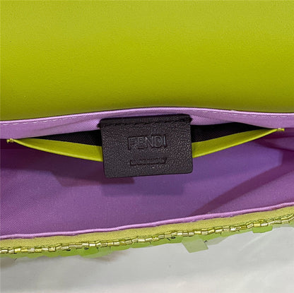 Fendi Inspired Baguette 223 Sequin Acid Leather Bag
