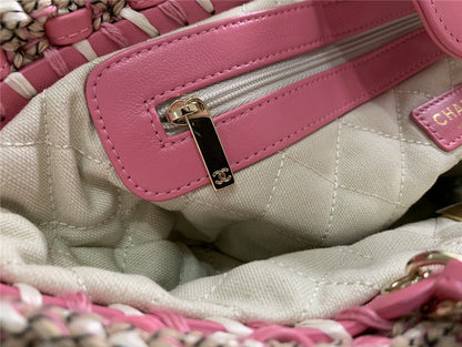 CHANEL inspired Mixed Fibers Calfskin Crochet Small bag