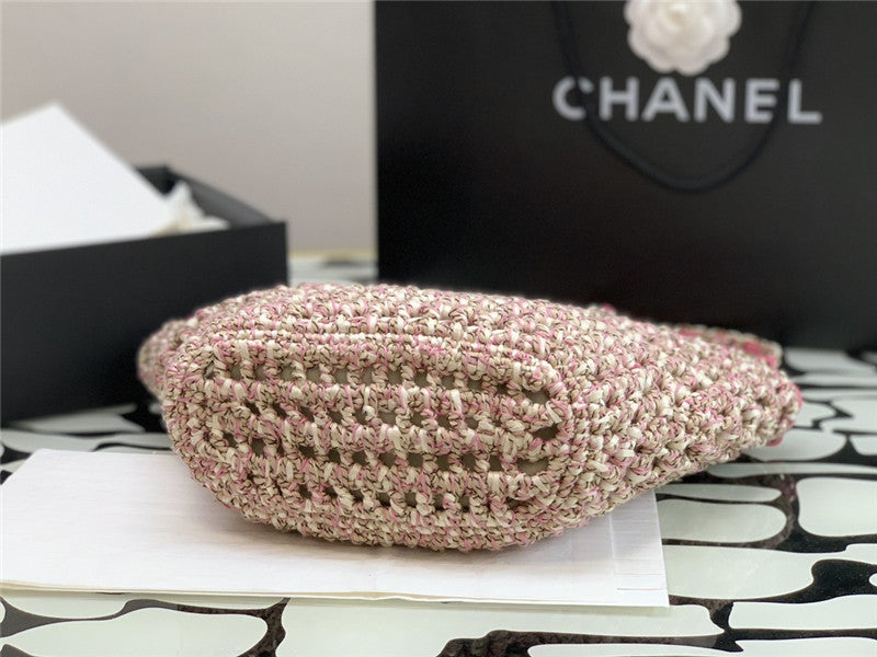CHANEL inspired Mixed Fibers Calfskin Crochet Small bag