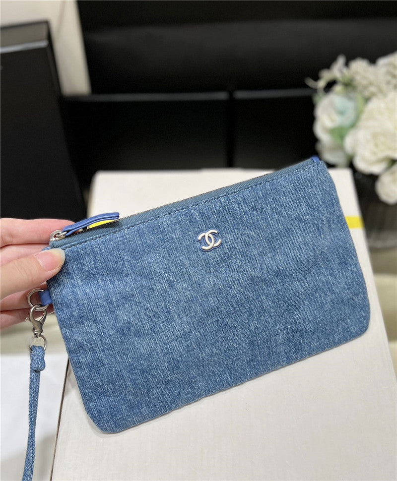 Chanel Inspired 22 Denim Bag in Blue