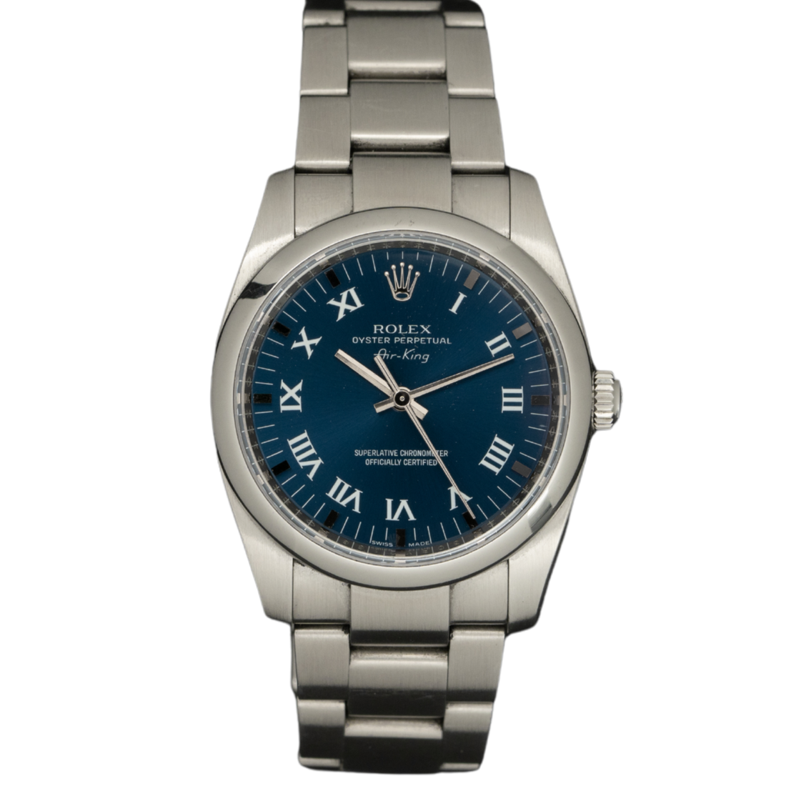 Rolex Ref. 114200 34MM Stainless Steel Airking Blue Dial (Watch + 2011 Card)
