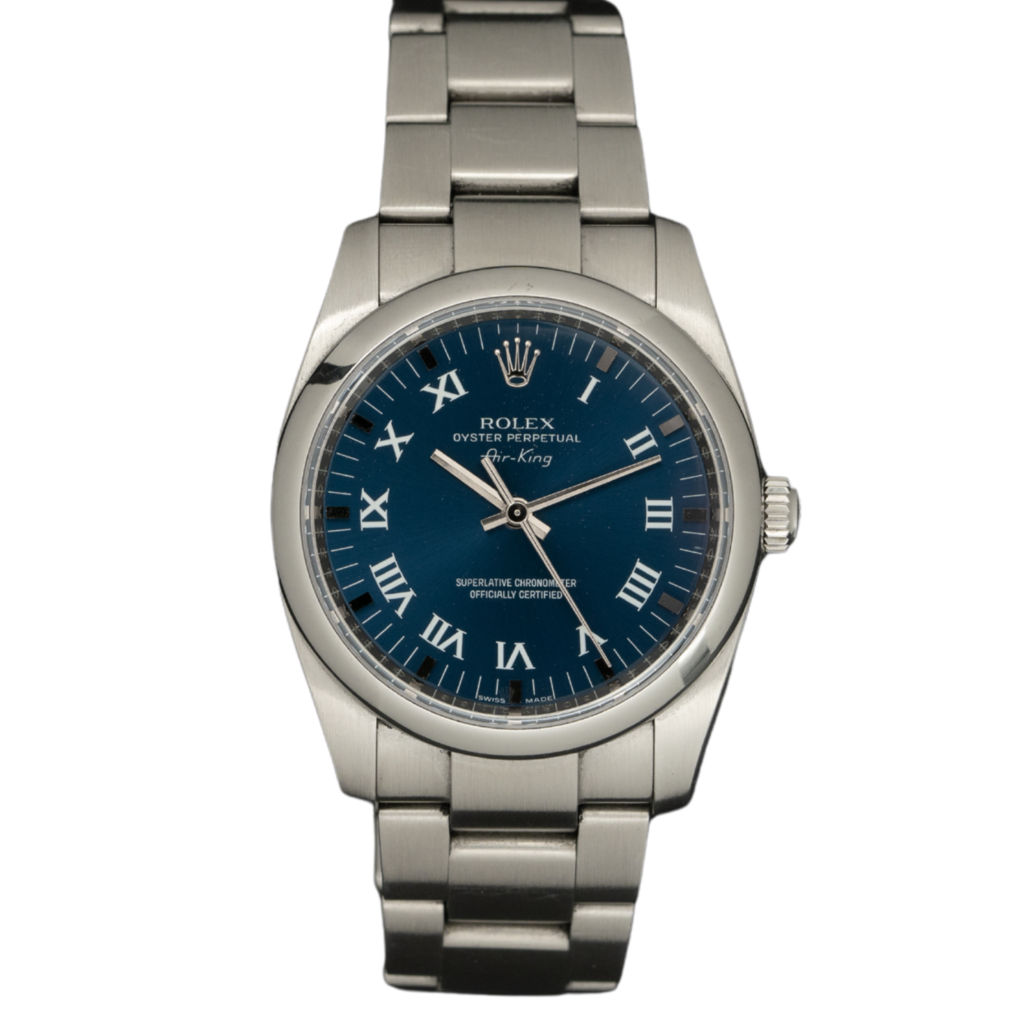 Rolex Ref. 114200 34MM Stainless Steel Airking Blue Dial (Watch + 2011 Card)