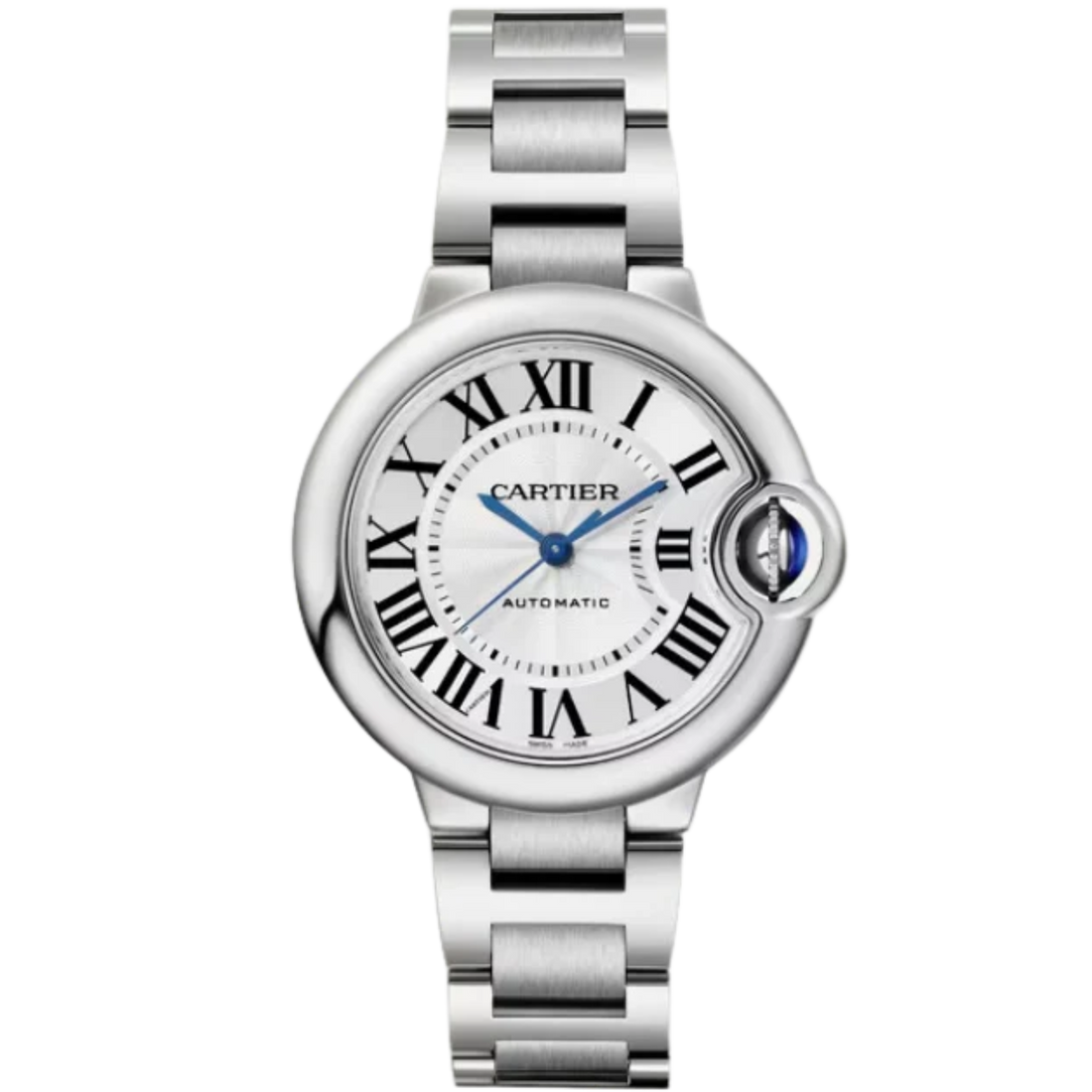 BALLON BLEU DE CARTIER 33 MM STAINLESS STEEL WITH GUILLOCHE SILVER DIAL